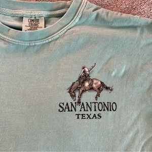 San Antonio Texas Bright Blue Comfort Colors Long Sleeve Shirt